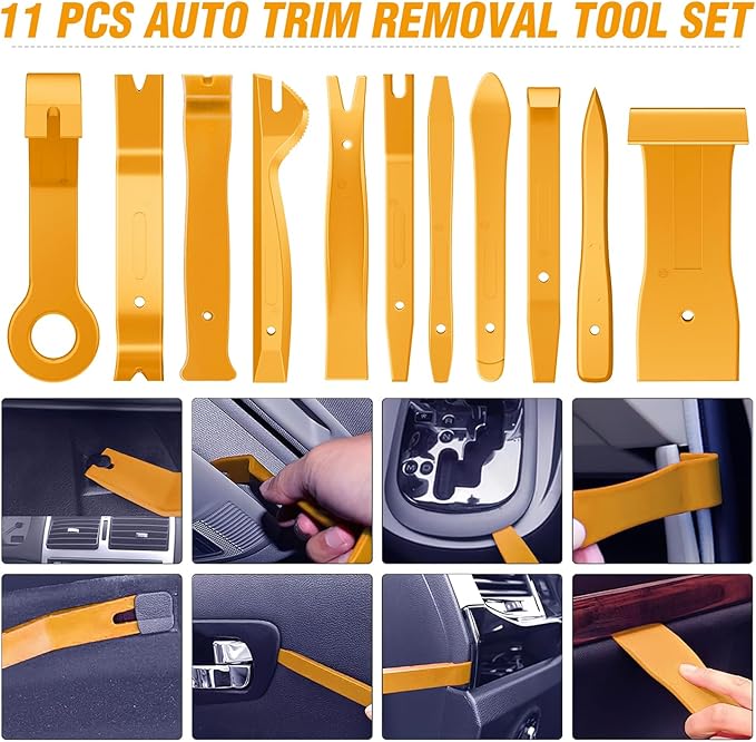 GOOACC 238Pcs Trim Removal Tool, Auto Push Pin Bumper Retainer Clip Set Fastener Terminal Remover Tool Adhesive Cable Clips K