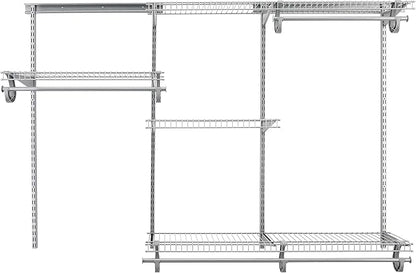 ClosetMaid ShelfTrack Wire Closet Organizer System, Adjustable from 4 to 6 Ft., with Shelves, Clothes Rods, Hardware, Durable