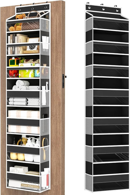 Mefirt Over The Door Organizer, 7 Tier Door Hanging Organizers with 7 Large Pockets 12 Side Pockets, Behind Door Storage Hang