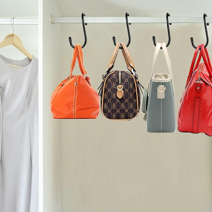 HiGift 16 Pack Purse Hanger for Closet, Unique Twist Design Bags Hanger Hooks, Large Size Closet Rod Hooks for Hanging Purses