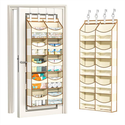 Aokeyee 5 Tiers Over the Door Storage Organizer, Behind Door Storage for Baby Nursery, 80lb Capacity Door Hanging Organizer w