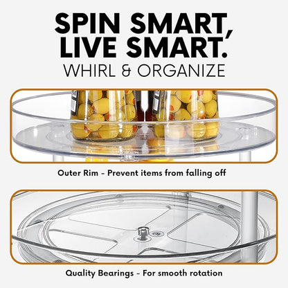 Clear Lazy Susan Organizer, Rotating Kitchen Pantry Organization and Storage, Medicine Cabinet Organizer, Lazy Susan Turntabl