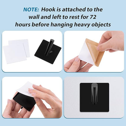 Jetec 12 Pieces Acrylic Wall Mounted Coat Hooks Hat Rack Robe Single Organizer Adhesive Clear Wall Hook Decorative for Clothe