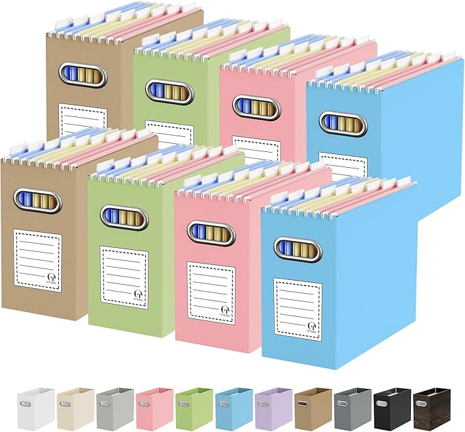 Oterri Cardboard File Organizer Box for Hanging File Folders Letter Size,File Box for Computer Desk,File Cabinet,Working Home