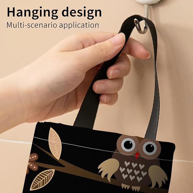Plastic Bag Holder, Wall Mount Grocery Bag Organizer, Funny Hanging Storage Dispenser for Home Kitchen Cute Owls