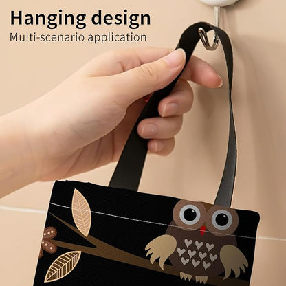 Plastic Bag Holder, Wall Mount Grocery Bag Organizer, Funny Hanging Storage Dispenser for Home Kitchen Cute Owls
