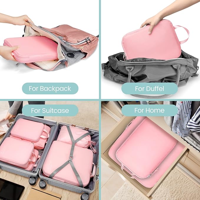 Cambond Compression Packing Cubes for Travel - Lightweight Expandable Travel Bags Luggage Organizers Travel Essentials Compre