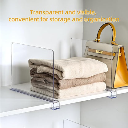 Shelf Dividers，Vertical Purse Organizer for Closet，Thickened and Sturdy Shelf Organizer for Sweater, Shirts, Handbags,8" Tall