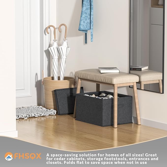FHSQX 2 Pack Shoe Organizer for Closet,Foldable Shoe Organizer,Fits up to 24 Pairs,Storage Containers With Bottom Support for