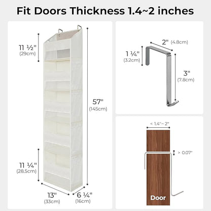 GRANNY SAYS Over the Door Organizer, 5-Shelf Behind the Door Storage with 8 Pockets and Clear Window, Anti Tilt 45lb Large Ca