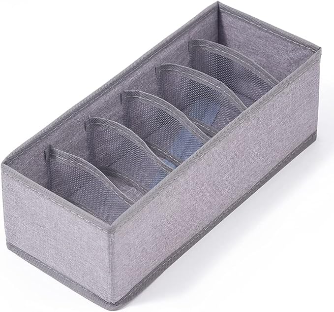 Qozary 3 Pack Sock Underwear Drawer Organizer Dividers, Collapsible Cabinet Closet Storage Boxes for Clothes, Socks, Lingerie