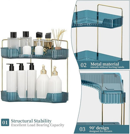 INVSSENE Corner Bathroom Countertop Organizer, Vanity Organizer Trays for Counter, Makeup Organizers, Perfume Tray, Skincare 