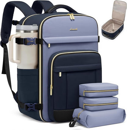 LOVEVOOK Travel Backpack for Women & Men - 17.3 Inch Carry On Backpack & Personal Item Backpack for Airlines, Spacious and Du