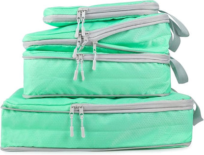 COVAX 4 Set Compression Packing Cubes, Travel Luggage Organizers and Storage Packing Cubes (Green)