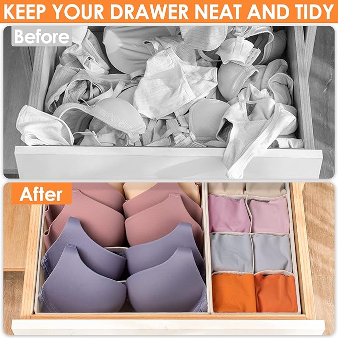 12 Pack Baby Clothes Organizer for Nursery, 116 Cells Fabric Foldable Dresser Closet Organizers and Storage Bins for Clothing