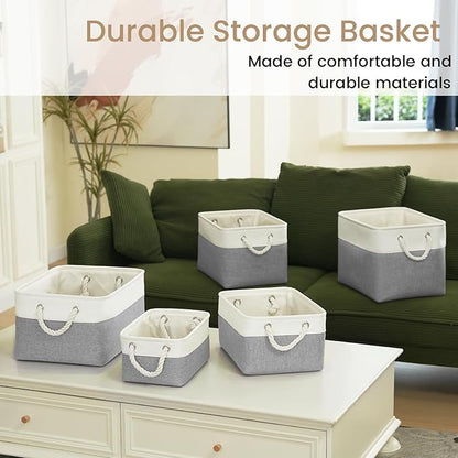 Large Storage Baskets- 15x11x10 inch Storage Bins for Shelves and Closet Organizing, Foldable Fabric Bin for Home Organizatio