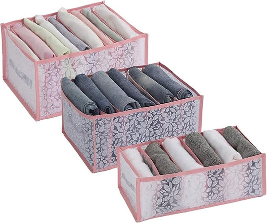 3PCS Wardrobe Clothes Organizer - Foldable Closet Drawer Organizer for Clothes, Portable Closet Organizers and Storage Bins, 