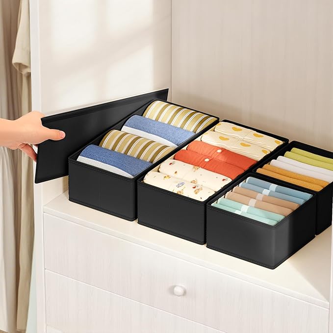 DIMJ Drawer Organizer Clothes Storage - 18 Pack Baby Dresser Organizer for Nursery, Foldable Drawer Dividers for Bedroom Clos
