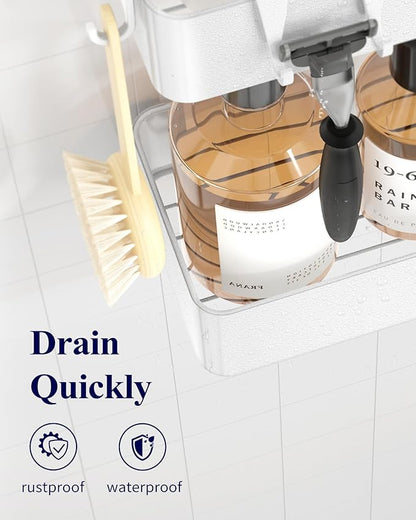 Kitsure Shower Caddy - 2 Pack Adhesive Shower Organizer, Rustproof Metal Shelves, No-Drill Bathroom Organizers and Storage, W