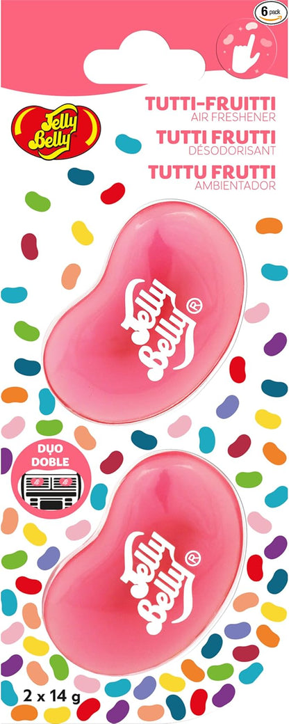 Jelly Belly Duo Car Air Freshener Vent Clips, Tutti-Fruitti Scent, 2 Pack, Fun and Fruity Car Vent Clips With an Iconic Jelly