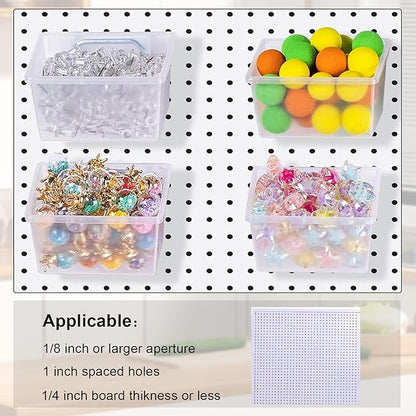 20 PCS Pegboard Cups Pegboard Bins Set, Pegboard Wall Organizer with Hooks and Loops, Pegboard Wall Containers Clear Peg Hook