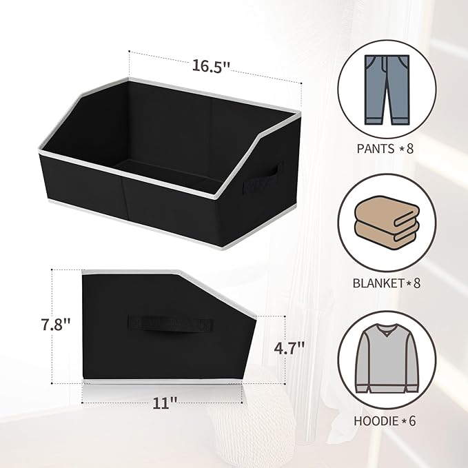 Homsorout Closet Baskets for Shelves Trapezoid - Decorative Storage Baskets with Handle, Closet Bins for Organization, Shelf 