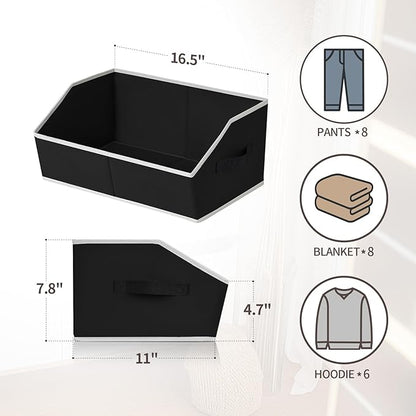 Homsorout Closet Baskets for Shelves Trapezoid - Decorative Storage Baskets with Handle, Closet Bins for Organization, Shelf 
