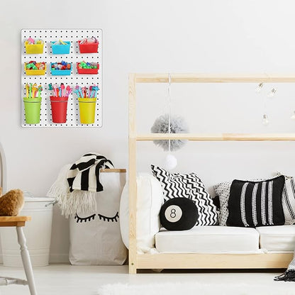 Yookeer 20 Pcs Pegboard Bins and Cups with Hooks and Loops Peg Assortment Organizer Accessories Various Tool Organizer Pegboa