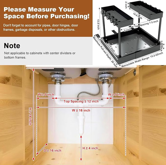 Expandable Under Sink Organizers + Dish Drying Rack