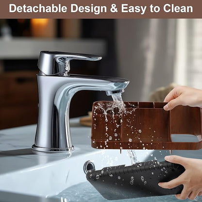 GFWARE Wood Toothbrush Holders for Bathrooms Countertop Organizer - Detachable 7 Slots Kid Bathroom Decor and Accessories, Wo