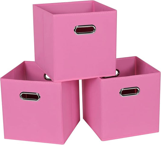 STOREONE Fabric Storage Bins Cubes Baskets Containers-(11X11X11) with Dual Handles for Shelf Closet, Nursery Home ， Bedroom O