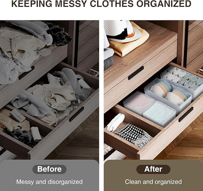 DIMJ Drawer Organizer Clothes, 12 Pack Fabric Closet Organizers and Storage, Foldable Baby Clothes Organizer & Dresser Bin Fo