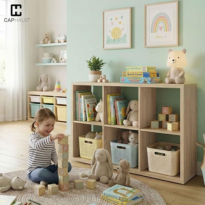 CAPHAUS Sturdy Room 13-Inch Cube Storage Organizer Shelf, with Extra Thick Exterior Edge, Open Storage Shelf Divider, Bookcas