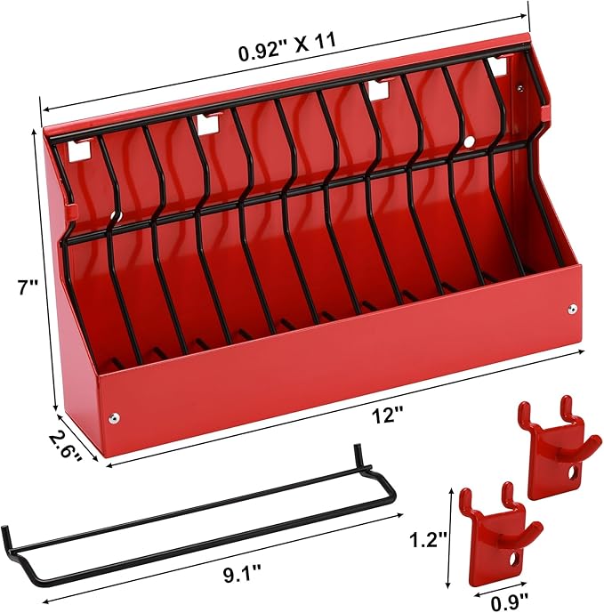 Mayouko 11 Slots Pliers Rack Organizer Holder, For Standard & Wide Pliers, All Steel, Fits in Toolbox Drawer, Chest, Pegboard