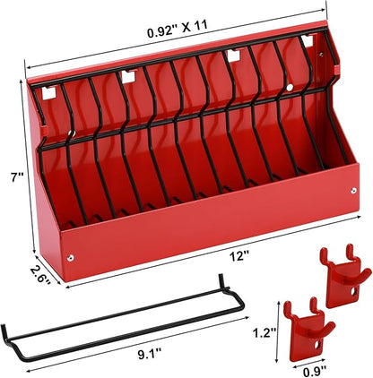 Mayouko 11 Slots Pliers Rack Organizer Holder, For Standard & Wide Pliers, All Steel, Fits in Toolbox Drawer, Chest, Pegboard