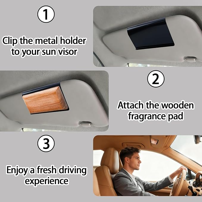 Car Air Freshener Visor Clip Compatible with Drift Car Air Freshener, Auto Accessories, Vehicle Sun Visor Metal Clip, Black, 
