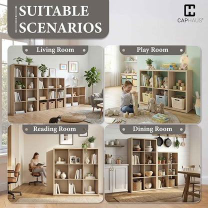 CAPHAUS Sturdy Room 13-Inch Cube Storage Organizer Shelf, with Extra Thick Exterior Edge, Open Storage Shelf Divider, Bookcas