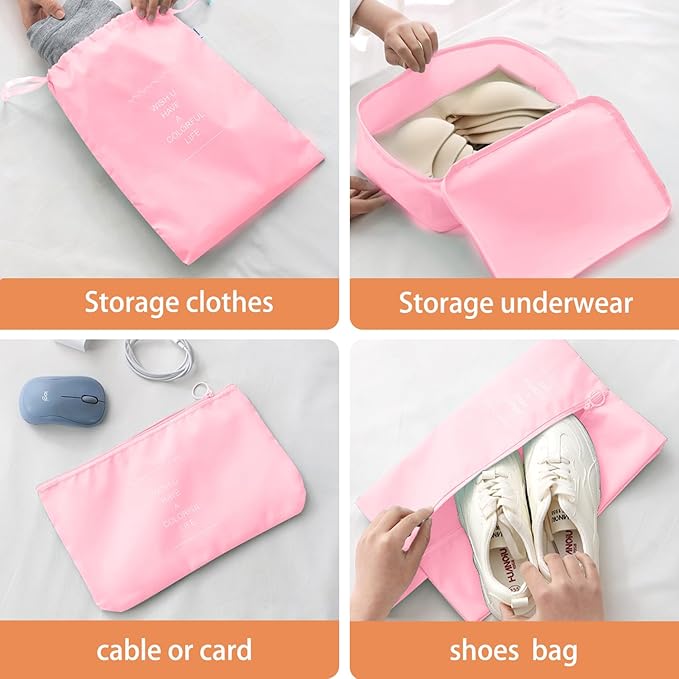 8 Set Packing Cubes for Suitcase, Packing Cubes for Carry on Suitcases, Luggage Organizer for Travel Essentials, Large Mesh L