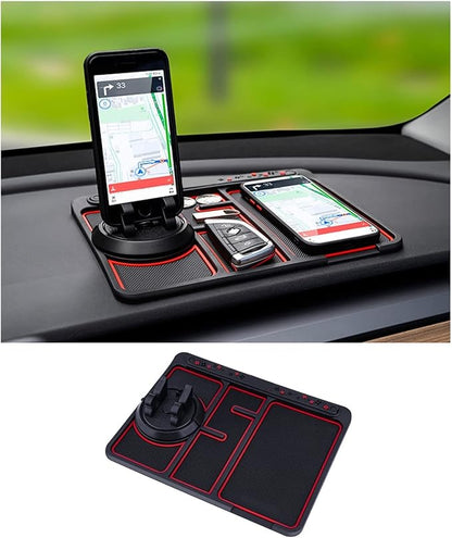 Non-Slip Phone Pad for 4-in-1 Car, 2023 New Cool Glow in The Dark Car Dashboard Phone Mat with Temporary Car Parking Card Num