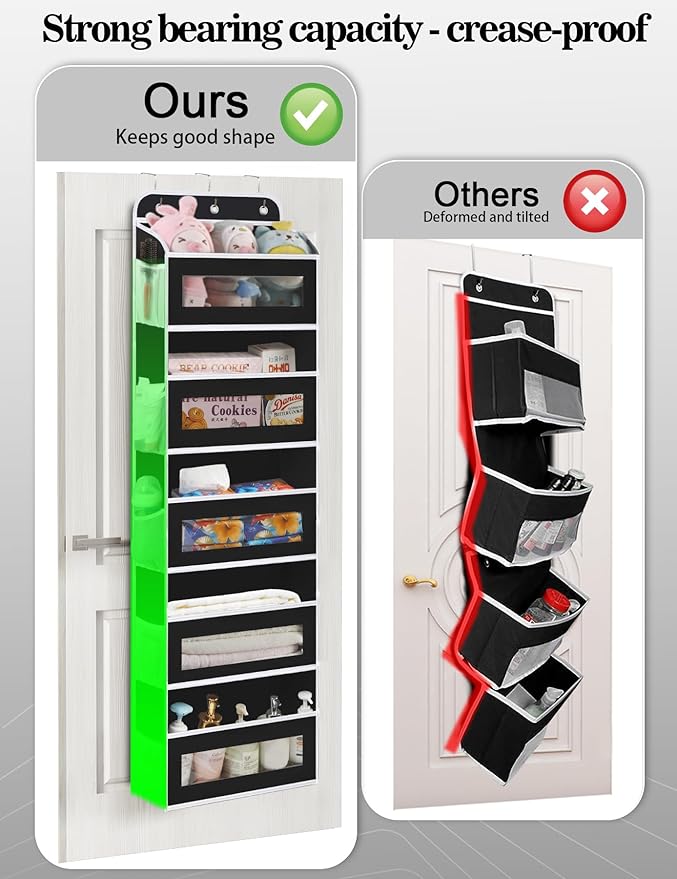 KYEVIS Over The Door Organizer, 5 Shelves Closet Door Hanging Organizer with 10 Mesh Pockets, Nursery Closet Organizers, Baby