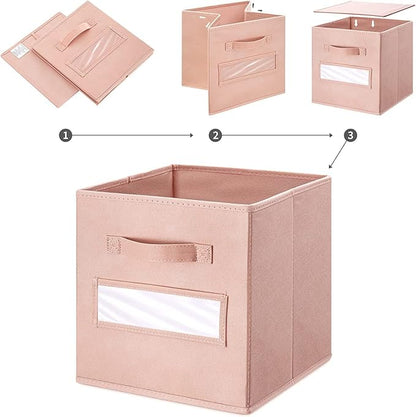 artsdi 13x13x13 storage cube bins(Set of 8) Fabric storage cubes with 8 Labels Window Cards & a Pen, storage cubes 13x13, Col