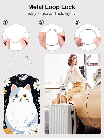 TopMade Smart Luggage Tag with Find My, Premium Leather Luggage Tags for Suitcase, Travel Bags, Backpacks, Anti-Lost Suitcase