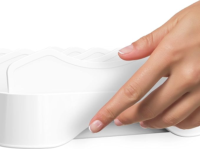 Simple Houseware Food Container Lid Organizer, Adjustable Dividers Lids Storage, 10''x8'', White