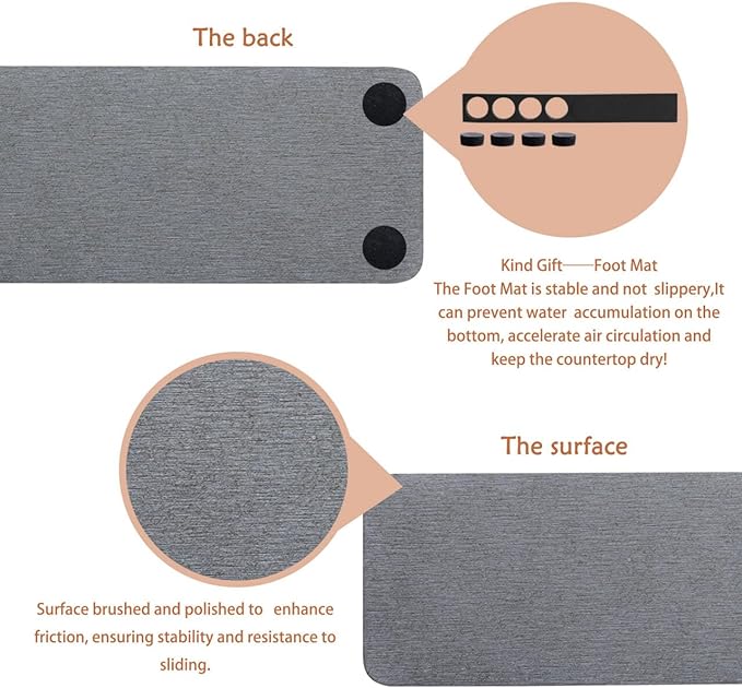 NiuYichee 2 Pcs Water Absorbing Stone Trays, Kitchen/Bathroom Sink Soap Dish, Diatomite Tray Used for Hand Soap & Cosmetic Bo