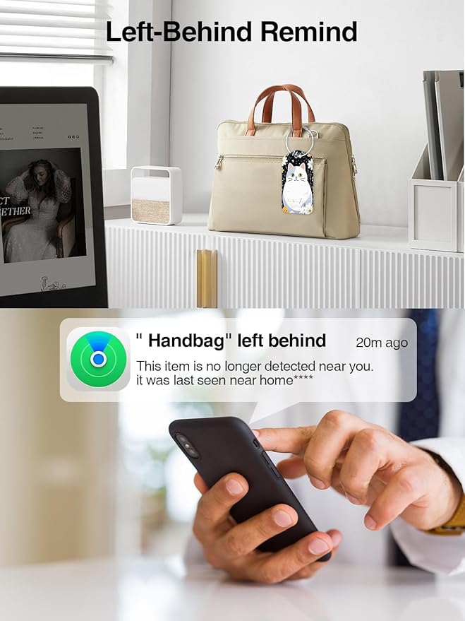 TopMade Smart Luggage Tag with Find My, Premium Leather Luggage Tags for Suitcase, Travel Bags, Backpacks, Anti-Lost Suitcase