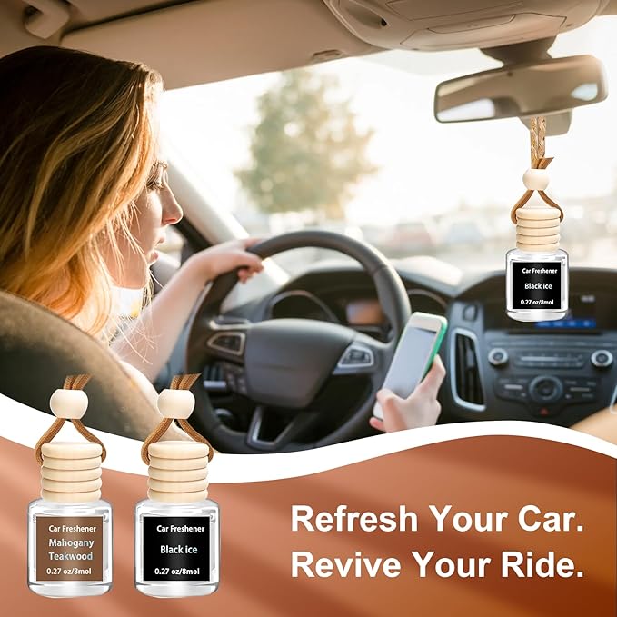 2Pack Air Freshener Diffuser, Hanging Air Fragrance Essential Oil Diffuser, Car Scents Accessories Cute Car Interior Decor,Ro