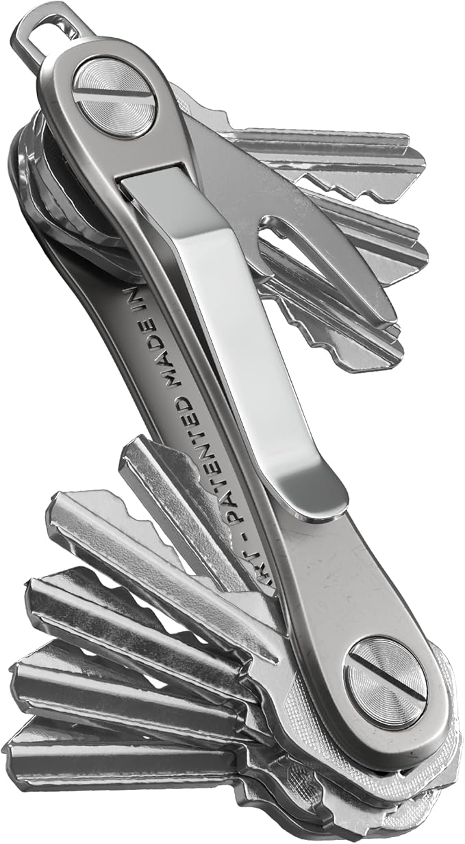 KeySmart Rugged - Multitool Key Holder for Keychain w/Bottle Opener and Pocket Clip, Organizer for Keys, EDC Keychains, Ring 