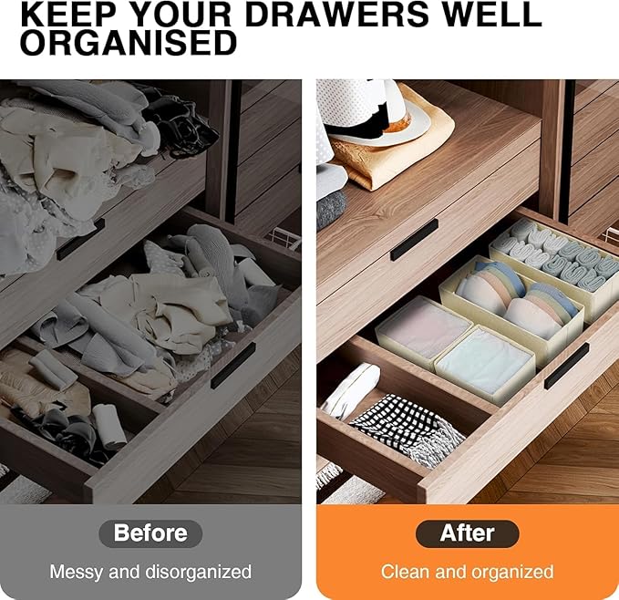 DIMJ Drawer Organizer Clothes, 15 Pack Dresser Organizer, Foldable Closet Organizers and Storage, Fabric Dresser Bins, Drawer