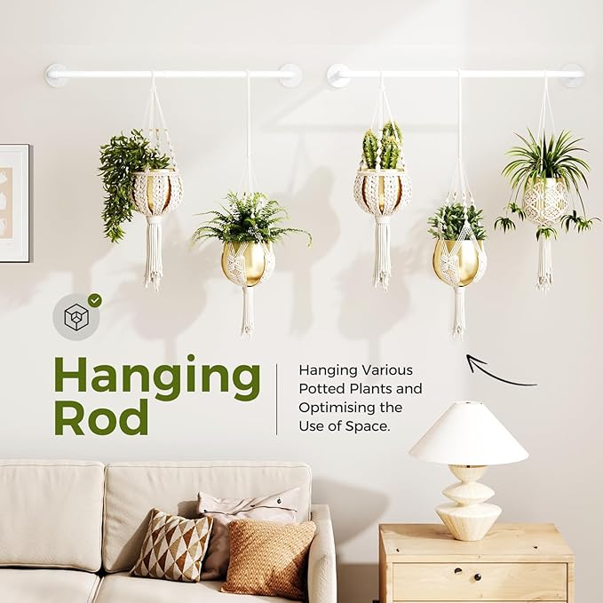 Bamworld Hanging Planters 2PCS for Indoor Plants Hanging Plant Holder Plant Hanger Indoor Ceiling Window Plant Shelves Wall M