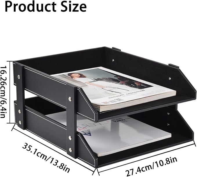 Desk Organizer with 3 Drawers,Leather Desk Organizer